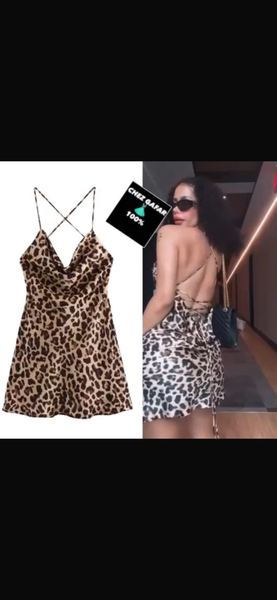 Mini robe sexy dos ouvert pour femme