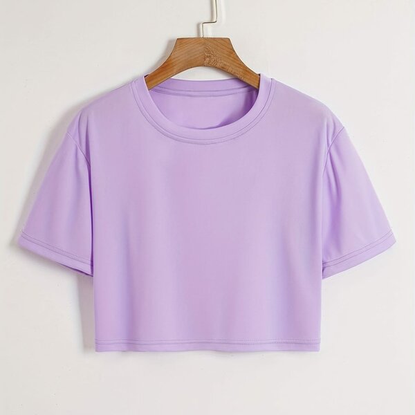 T-shirt court lilas femme