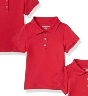 Available polo shirts in 2-3yrs Available in red colour Size: 8yrs