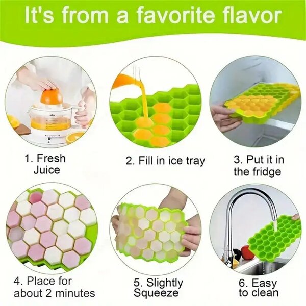 Flexible Silicone Ice Cube Trays With Lid , Whiskey,