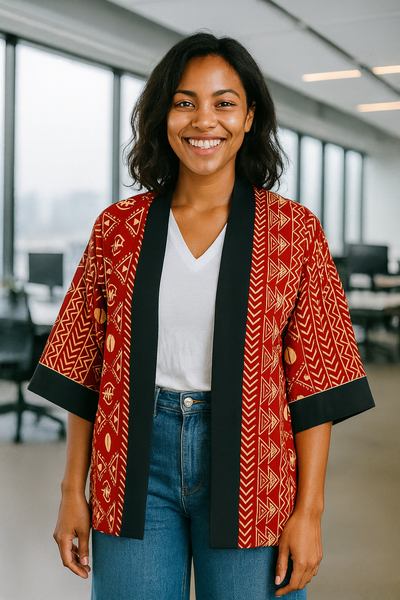 Veste Kimono Rouge Ethnique