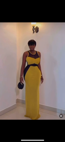 Robe Longue Jaune Élégante