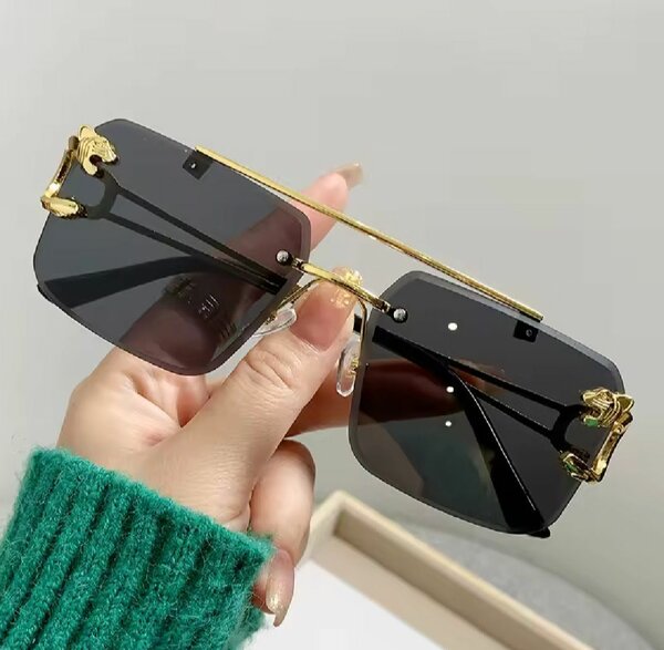 Vintage Rimless Square Sunglasses For Men & Women