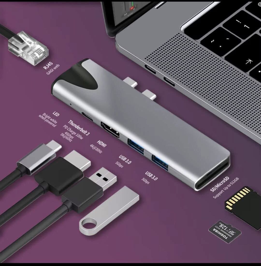 Adaptateur 7 en 2 USB-C Hub