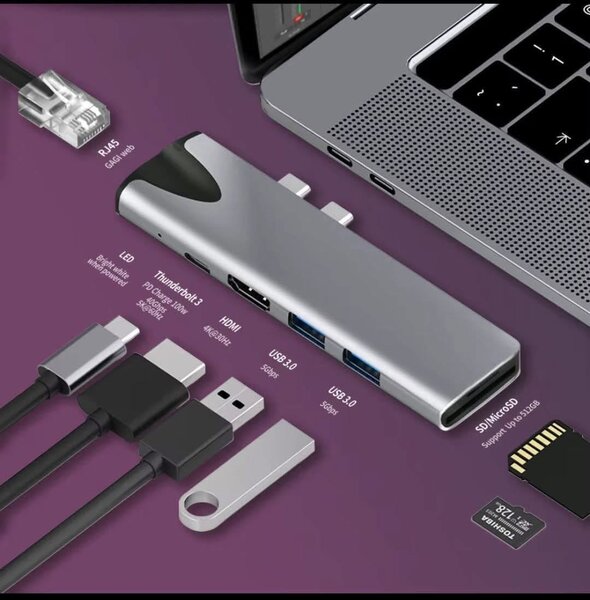Adaptateur 7 en 2 USB-C Hub