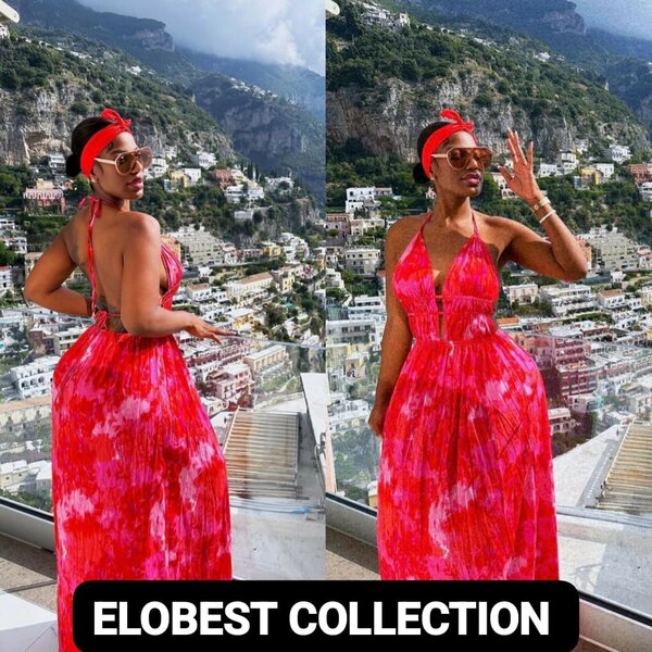 Robe d'été rouge élégante