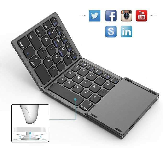 B033 Mini Clavier Bluetooth Sans Fil Pliable, Adapté à Windo