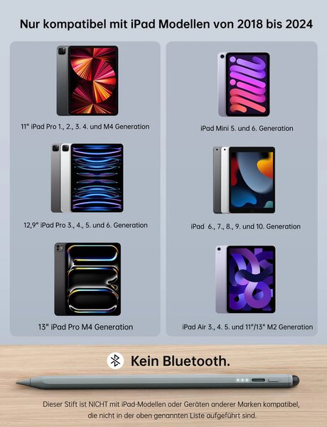 Stylet MEKO pour iPad Apple 2018-2024 avec pointe en caoutch