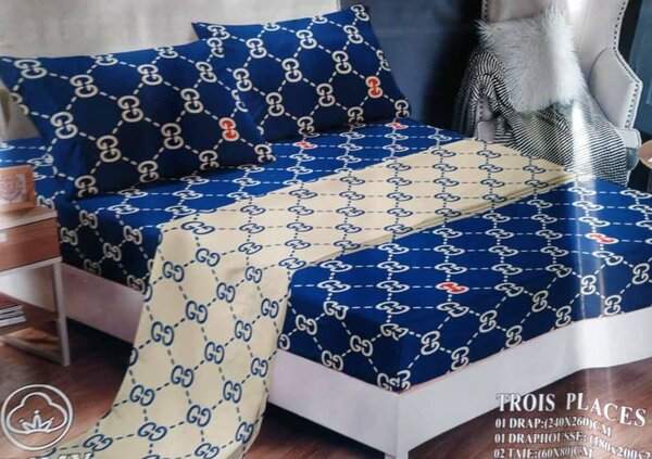 Draps housse 1 couverture 2 taies d'oreillers