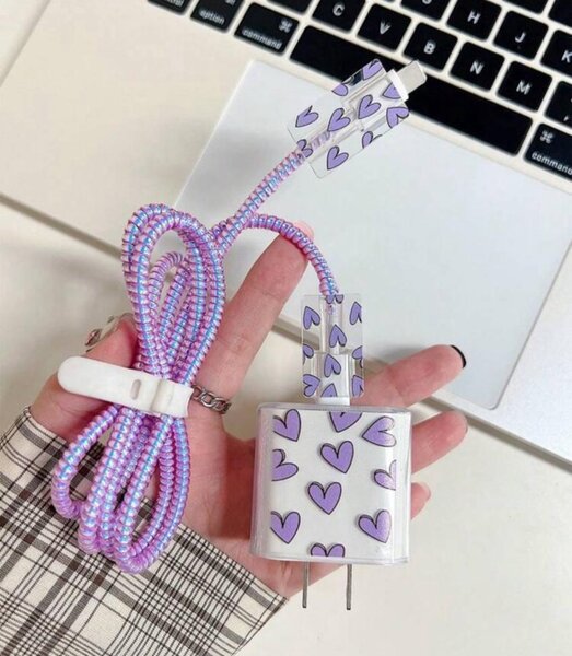 Chargeur USB Coeur Violet