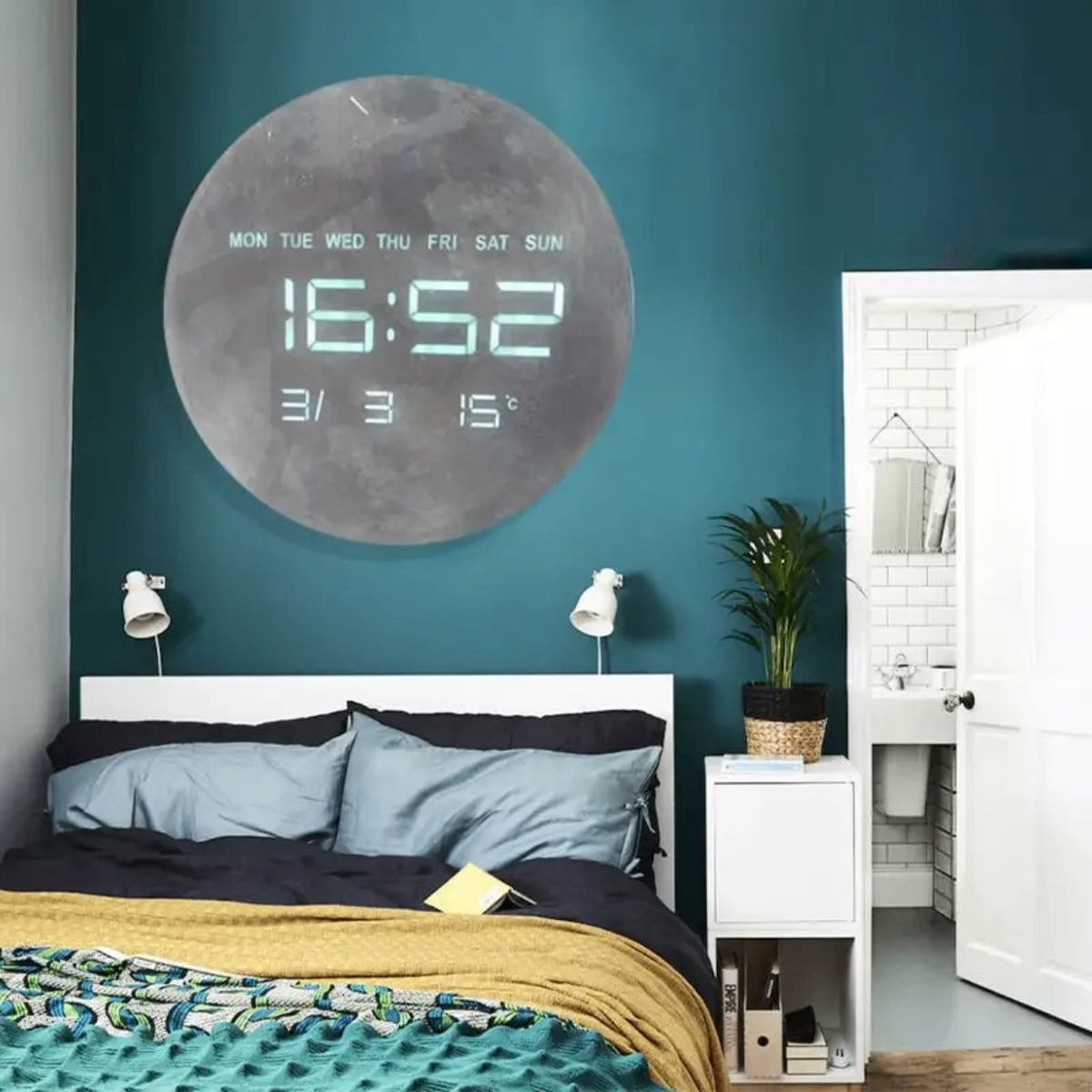 Horloge Murale LED Lune