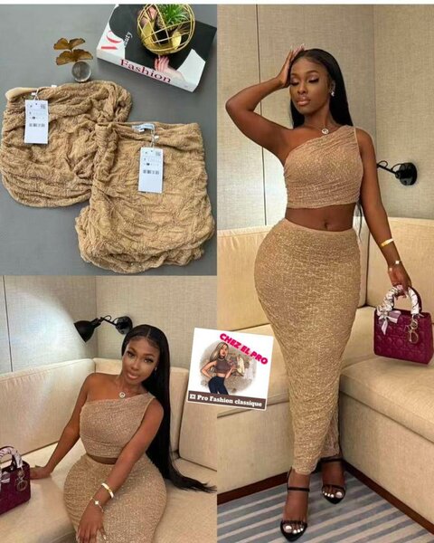 Tenue élégante femme paillettes