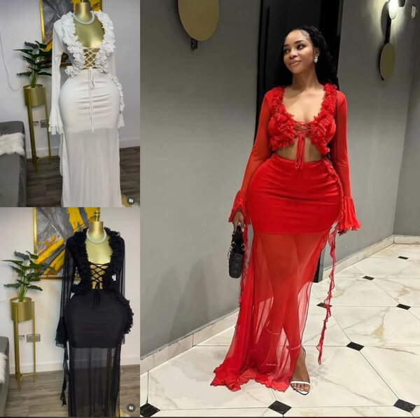 Robe longue élégante dentelle