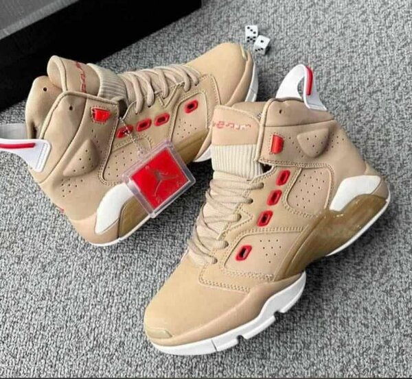 Baskets montantes beige mode