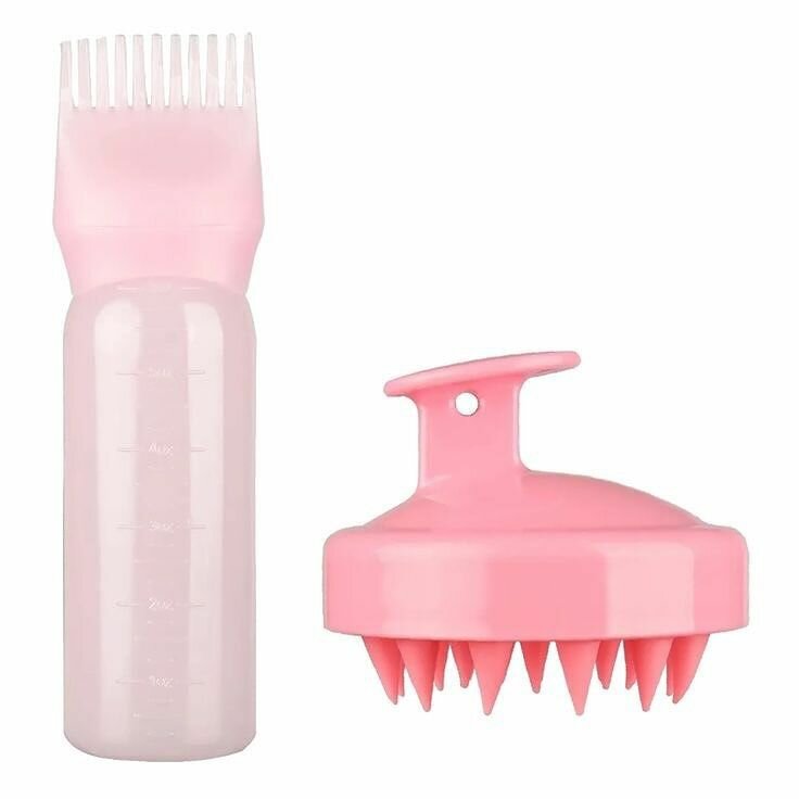 Comb applicator bottle with Scalp massager