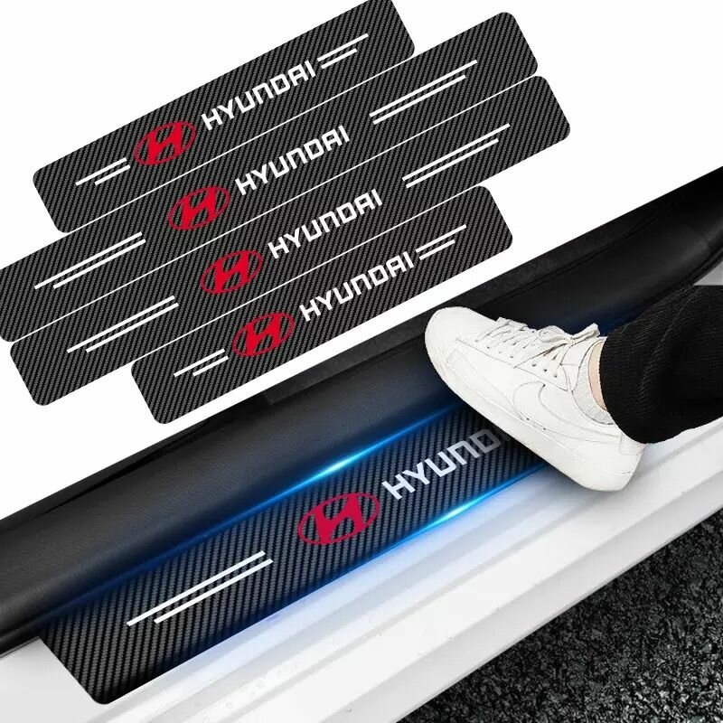 4Pcs Car Door Carbon Fiber Anti Stepping Protection Stickers
