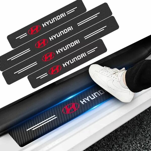 4Pcs Car Door Carbon Fiber Anti Stepping Protection Stickers