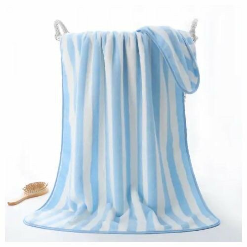 3 Pcs Towel Set With Bottle Flask - Blue