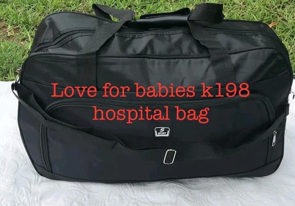 Black bag for packing for the maternity hospital