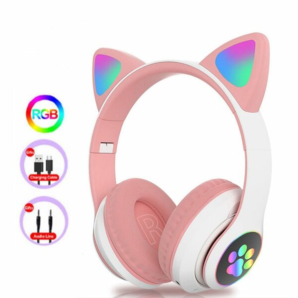 Casque Bluetooth Oreilles de Chat LED