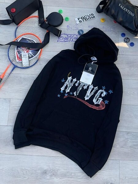 Sweat à capuche noir unisexe