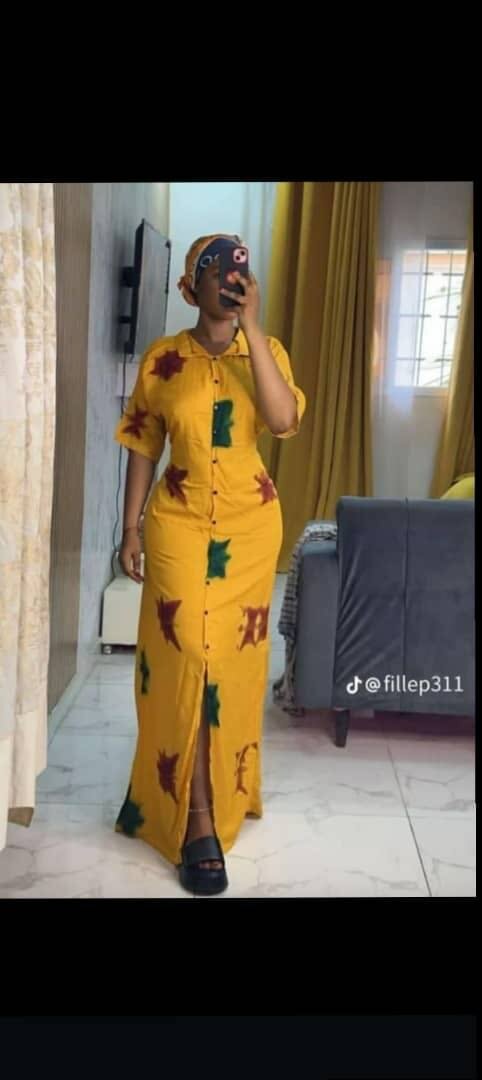 Robe maxi boutonnée ethnique