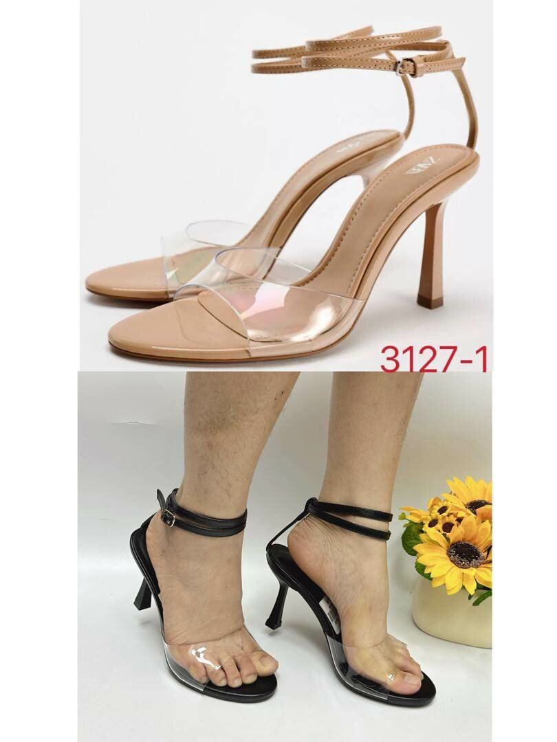 Sandales à talons transparents
