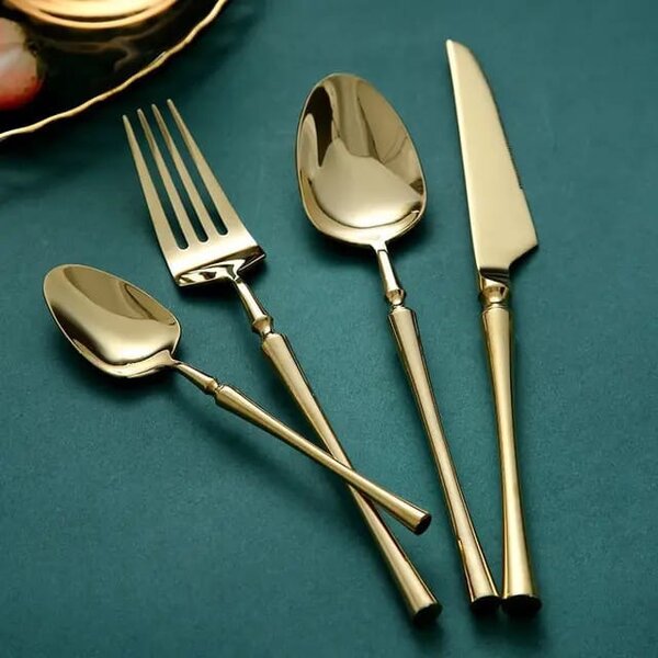 24 Set de couverts dorés