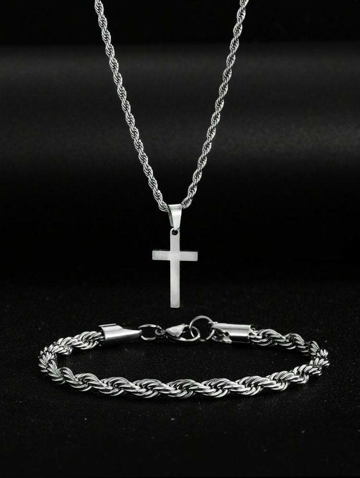 Collier croix argent homme