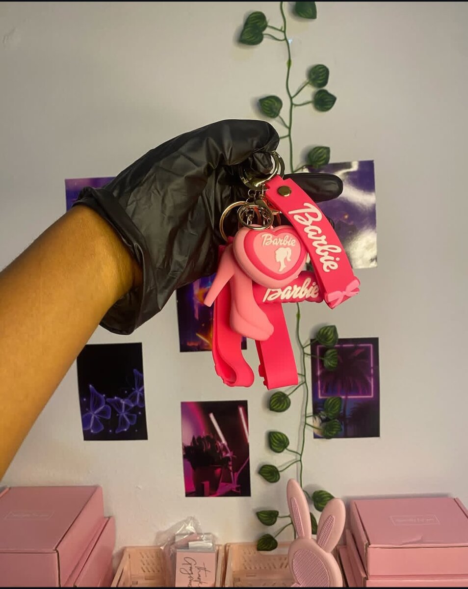 Porte-clés Barbie rose