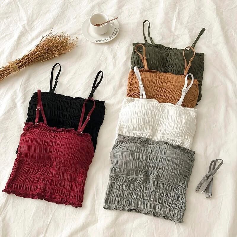 Tops en tissu plissé pour femme