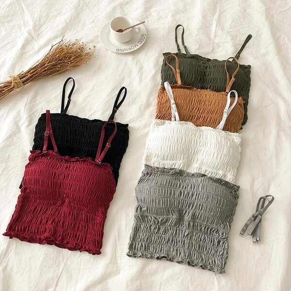 Tops en tissu plissé pour femme