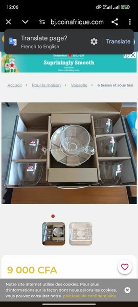 Glassware set of 6 cups and 6 saucer plates.