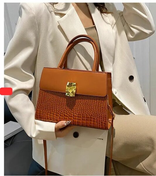 Sac à main cuir croco élégant