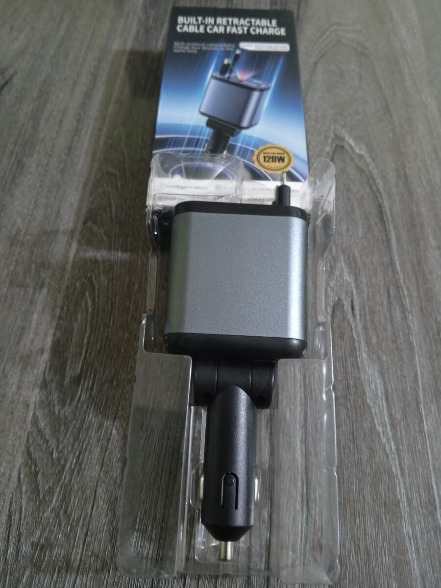Chargeur voiture 120W rétractable