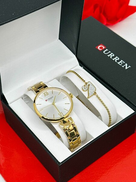 Montre et Bracelet Dorés Curren