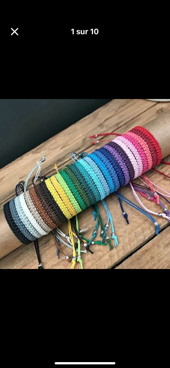 Bracelets en corde ajustables