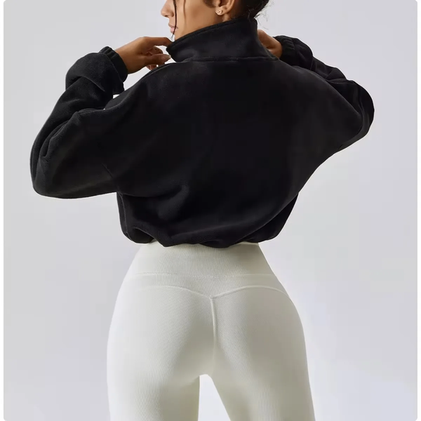 Veste polaire noire élégante