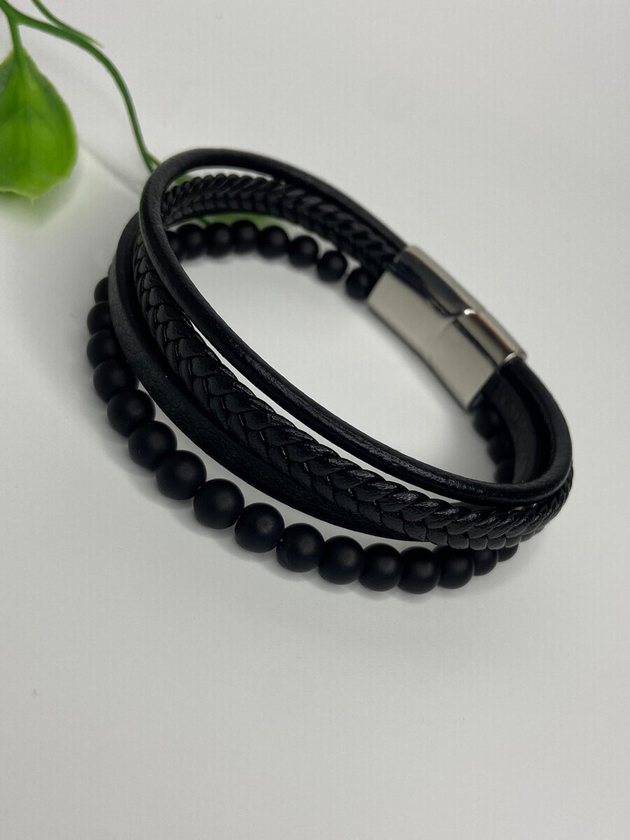 Durable Leather Steel Bracelets for Men