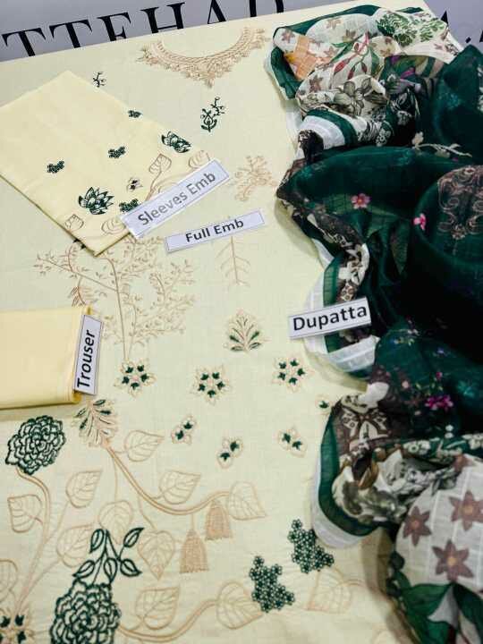 3 Psc Women's Unstitched Suit