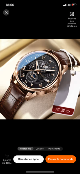 Montre Luxe Homme en Cuir