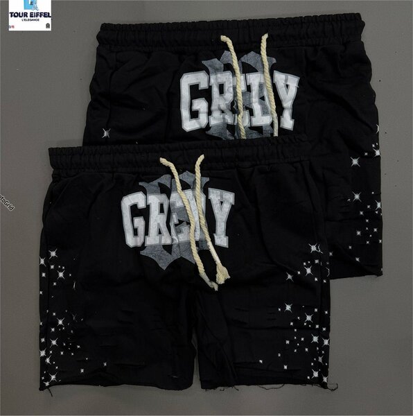 Shorts noirs étoiles unisexes