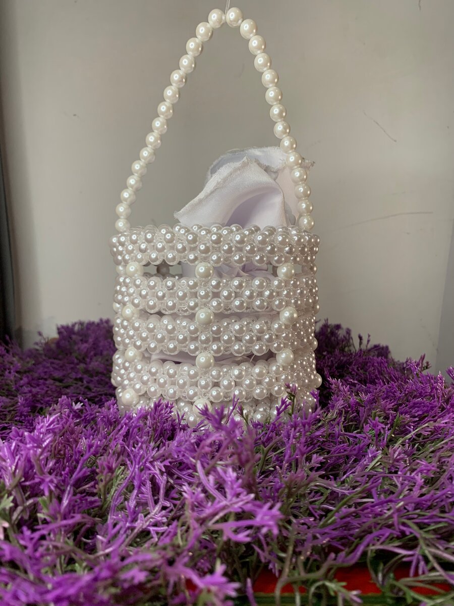 Sac à main perles orange