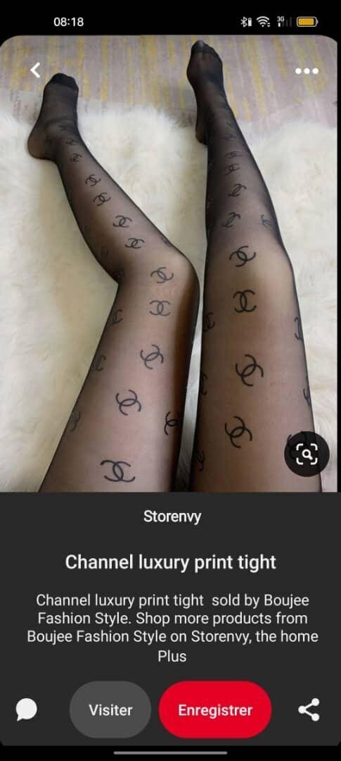 Collants noirs imprimés luxe