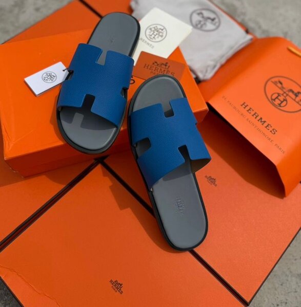 Sandales H bleu Hermès