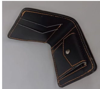 Bifold Men's Leather Wallet,Card holder,coins safety pocket with button