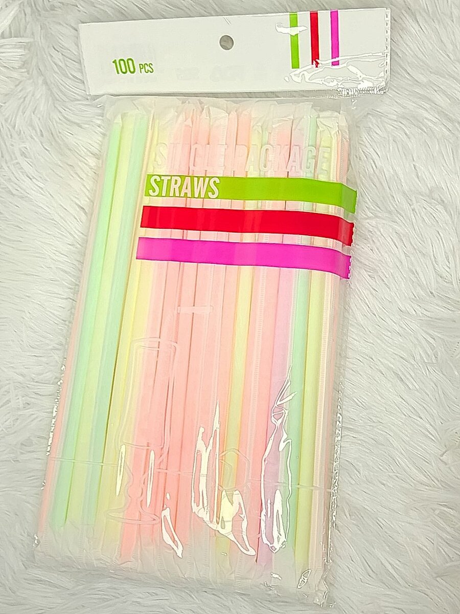 Pailles Pastel Jetables 100 pcs