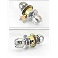 Stainless Steel Round Lever Handle Knob Door Entry Lock Bedroom Mortise Lock