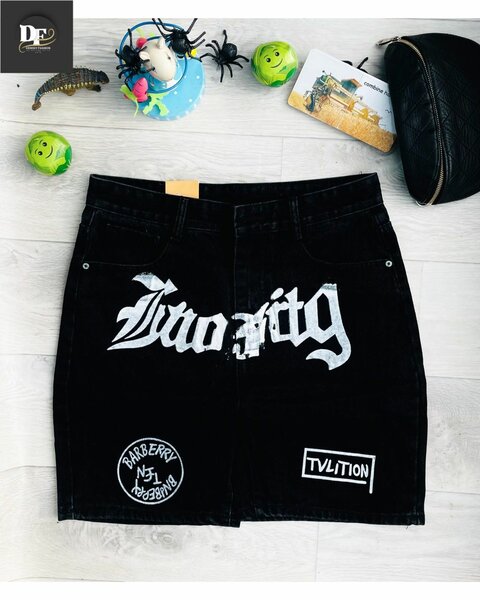 Shorts en jean noir décontracté