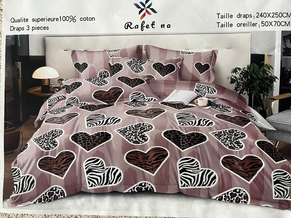 Parure de lit 100% coton